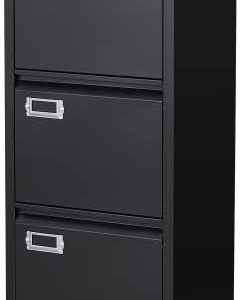 "3 Drawer File Cabinet with Lock | Metal Vertical File Cabinet | Narrow Design for Office & Home | Secure Organization f