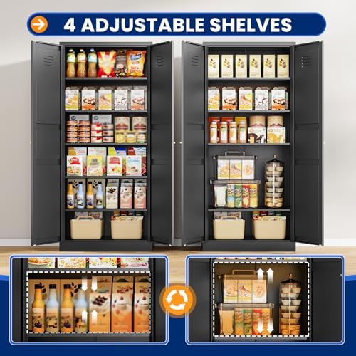 MIIIKO Metal Locker 2-Door Storage Cabinet | Versatile Accent for Kitchen, Pantry, Office, Garage | Durable Recycled Mat