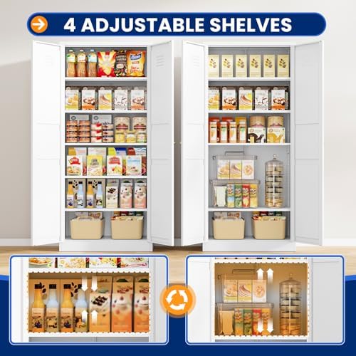 MIIIKO Metal Locker 2-Door Storage Cabinet | Versatile Accent for Kitchen, Pantry, Office, Garage | Durable Recycled Mat