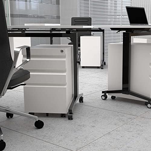 Aobabo Lockable 2 Drawer File Cabinet for Home Office – Metal Filing Cabinet with Wheels, Business Card Slot, Legal/Lett